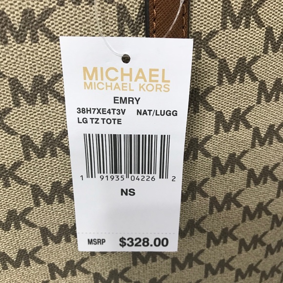 Michael Kors Emry Large Top Zip Heritage Signature - Picture 2 of 8
